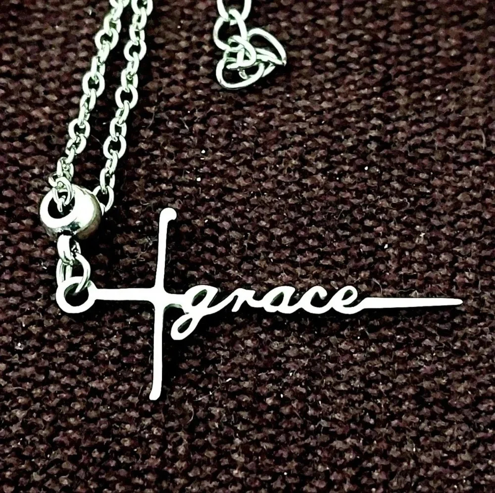 Grace God Jesus Cross Stainless Steel Necklace